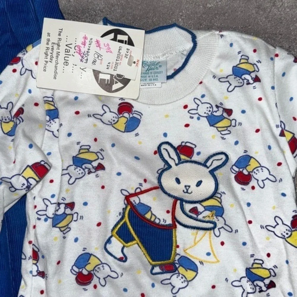 Vintage Royal Heir Bunny Corduroy Pants &‎ Long Shirt Set Baby Boys 18M NWT